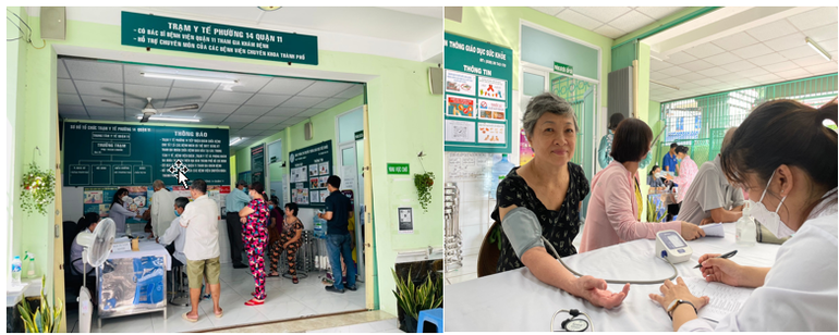 Người cao tuổi trên địa bàn phường 14, quận 11 được khám sức khỏe miễn phí.