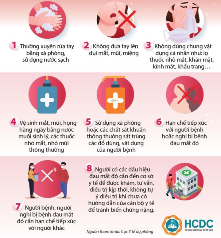 Các biện pháp phòng bệnh đau mắt đỏ.