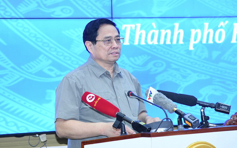 Thủ tướng Phạm Minh Chính phát biểu tại Hội nghị. Thủ tướng Phạm Minh Chính phát biểu tại Hội nghị.