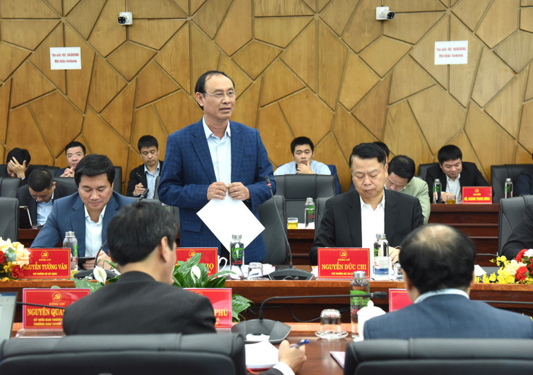 Thứ trưởng Giao thông vận tải Lê Đình Thọ phát biểu.