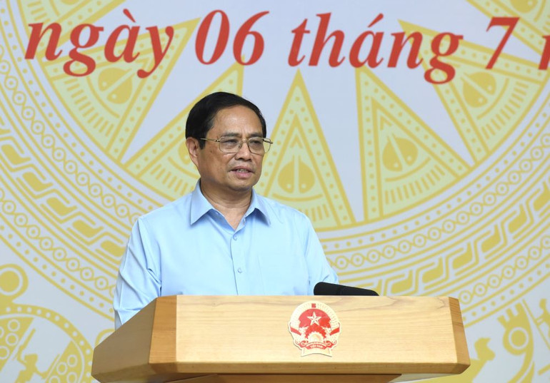 Thủ tướng Phạm Minh Chính phát biểu tại buổi làm việc.