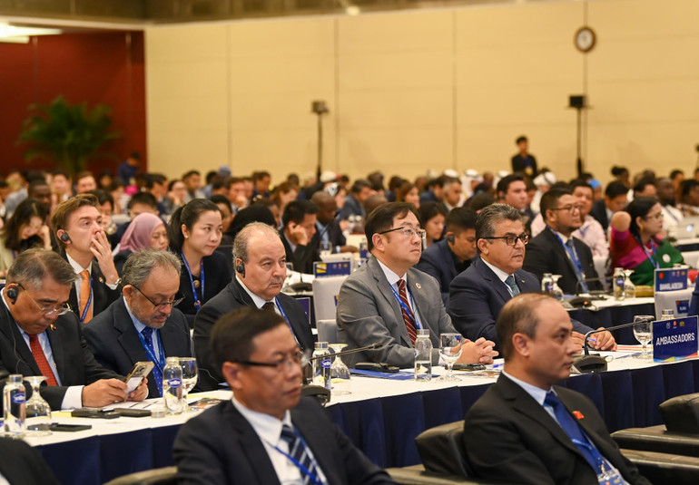 Các đại biểu trong nước và quốc tế dự lễ khai mạc.