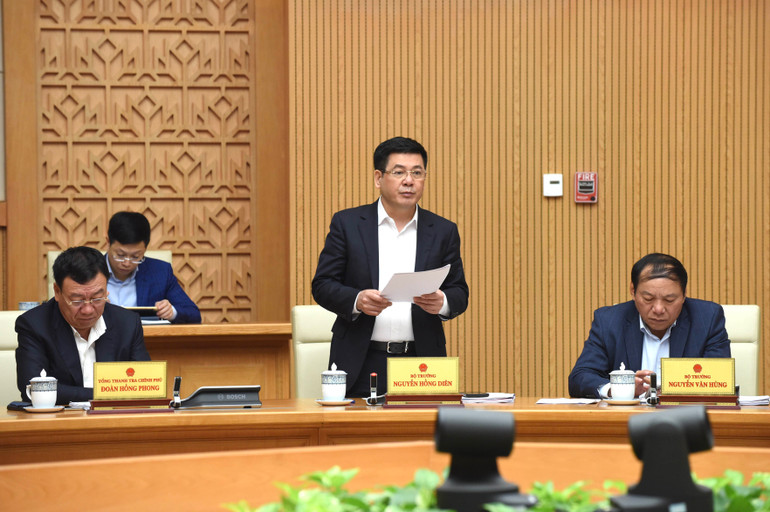 Bộ trưởng Công thương Nguyễn Hồng Diên phát biểu.