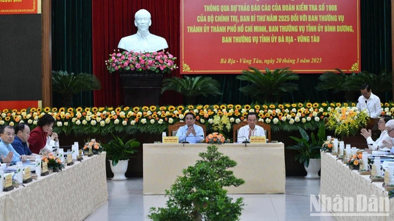 Thông qua dự thảo Báo cáo kiểm tra đối với 3 Ban Thường vụ Tỉnh ủy, Thành ủy vùng Đông Nam Bộ ảnh 1