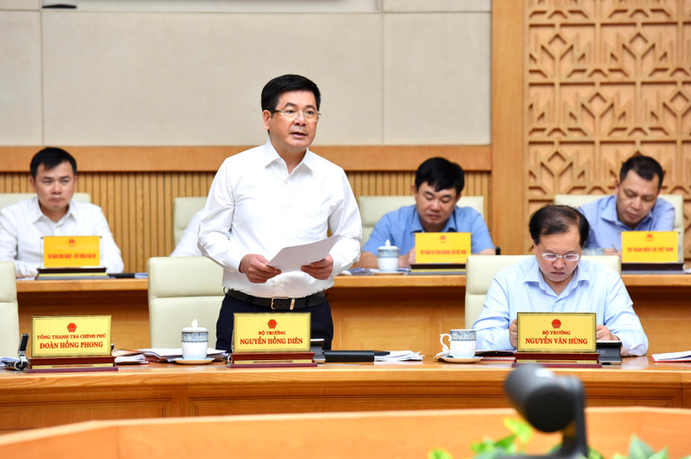 Bộ trưởng Công thương Nguyễn Hồng Diên phát biểu.