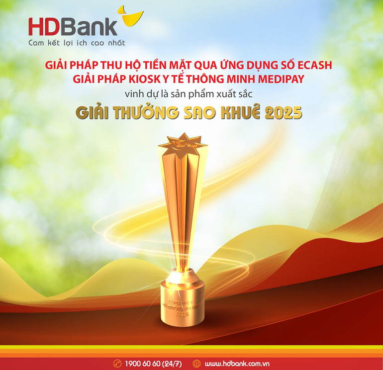 Hai giải pháp tài chính của HDBank là Kiosk Y tế thông minh MediPay và eCash- giải pháp thu hộ tiền mặt qua ứng dụng số đã vượt qua 337 đề cử khác để được vinh danh là giải pháp tối ưu nhất ở hạng mục “Các sản phẩm, giải pháp, phần mềm, dịch vụ mới”. Hai giải pháp tài chính của HDBank là Kiosk Y tế thông minh MediPay và eCash- giải pháp thu hộ tiền mặt qua ứng dụng số đã vượt qua 337 đề cử khác để được vinh danh là giải pháp tối ưu nhất ở hạng mục “Các sản phẩm, giải pháp, phần mềm, dịch vụ mới”.
