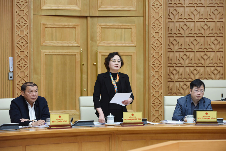 Bộ trưởng Nội vụ Phạm Thị Thanh Trà phát biểu.