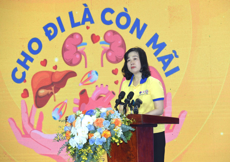 Bộ trưởng Y tế Đào Hồng Lan phát biểu ý kiến tại buổi lễ.