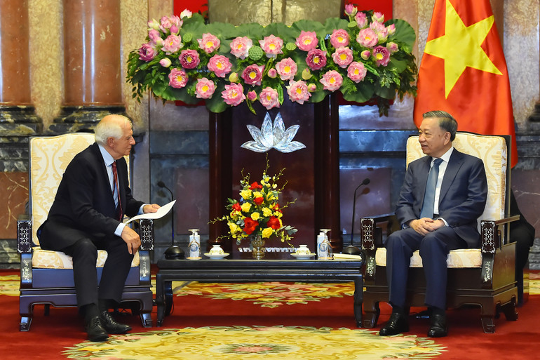 Chủ tịch nước Tô Lâm tiếp Phó Chủ tịch Ủy ban châu Âu Josep Borell Fontelles.