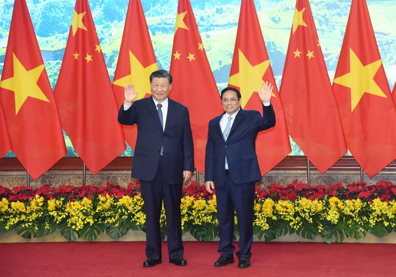 Thủ tướng Phạm Minh Chính và Tổng Bí thư, Chủ tịch Trung Quốc Tập Cận Bình.