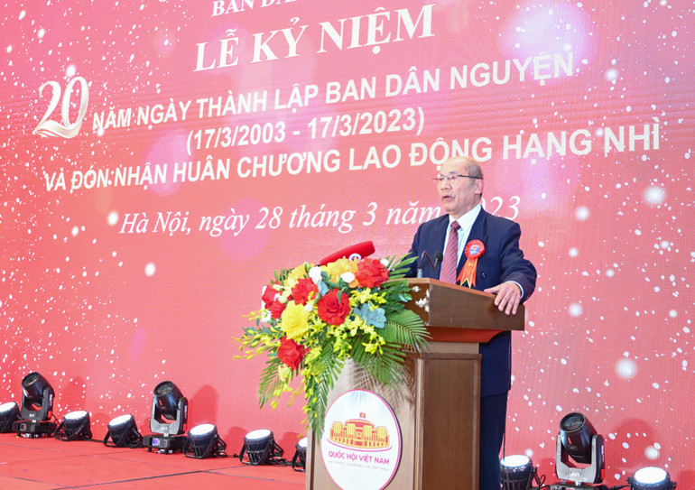 Nguyên Trưởng Ban Dân nguyện Lê Quang Bình phát biểu tại lễ kỷ niệm.