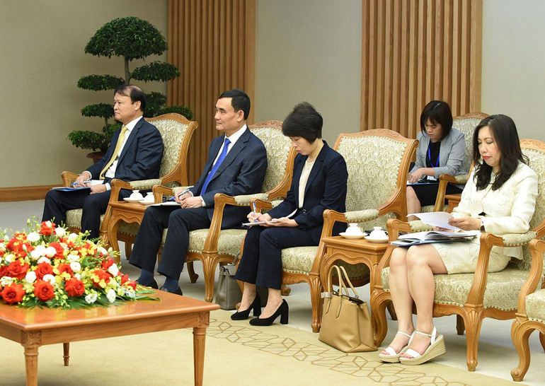 Đại diện các bộ, ban ngành của Chính phủ Việt Nam tham dự buổi tiếp.