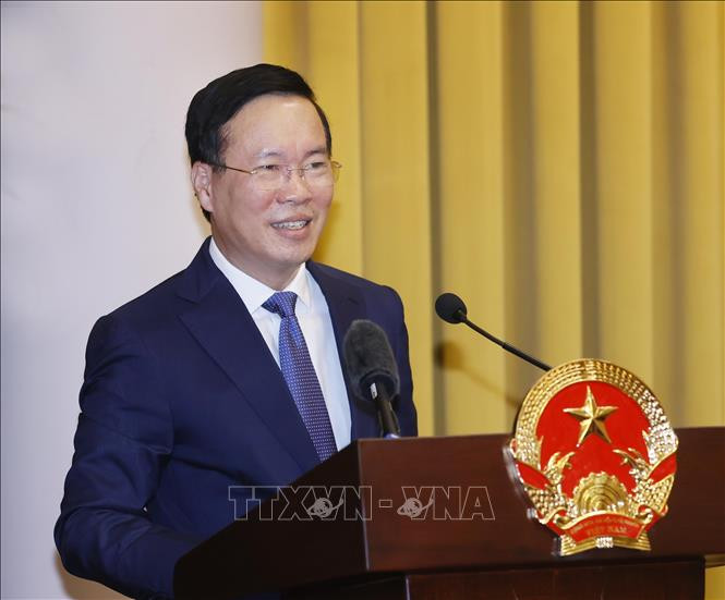 Chủ tịch nước Võ Văn Thưởng phát biểu chỉ đạo.