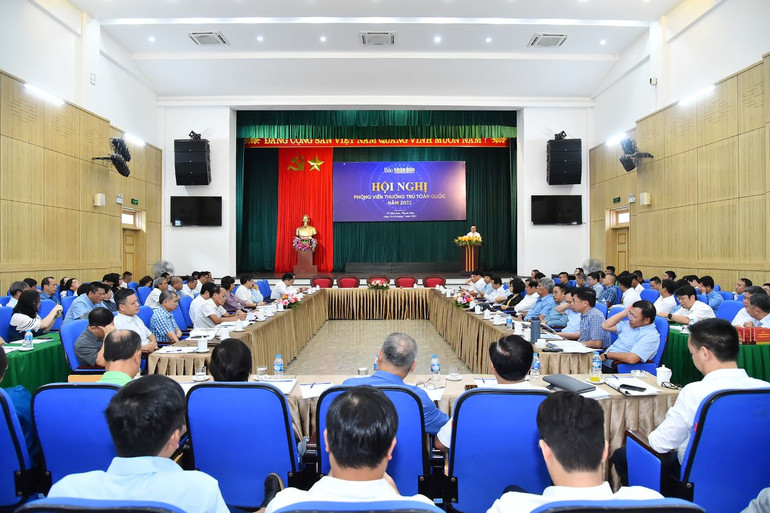 Quang cảnh Hội nghị phóng viên thường trú toàn quốc Báo Nhân Dân năm 2023.