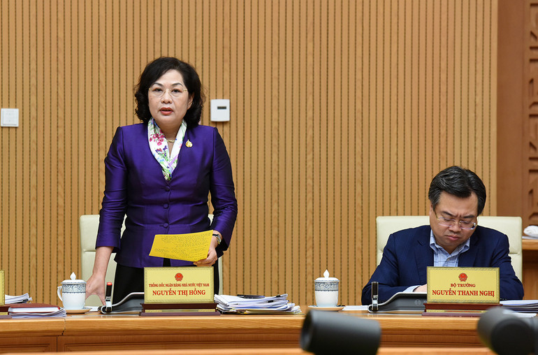 Thống đốc Ngân hàng Nhà nước Việt Nam Nguyễn Thị Hồng phát biểu. Thống đốc Ngân hàng Nhà nước Việt Nam Nguyễn Thị Hồng phát biểu.