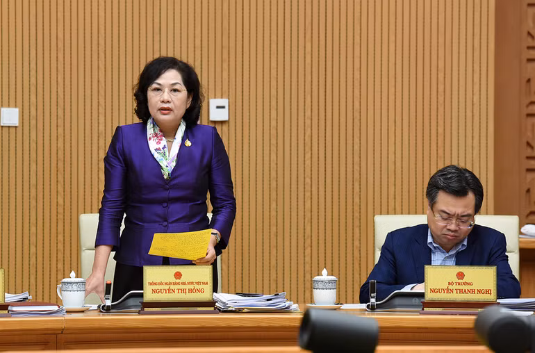 Thống đốc Ngân hàng Nhà nước Việt Nam Nguyễn Thị Hồng phát biểu.