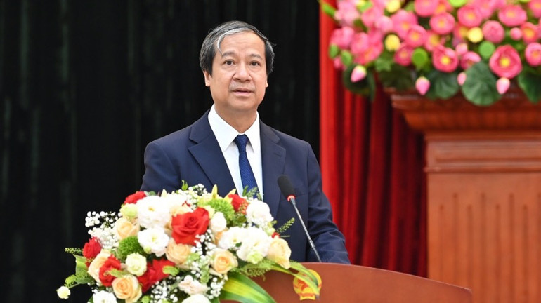 Bộ trưởng Giáo dục và Đào tạo Nguyễn Kim Sơn phát biểu tại hội thảo.