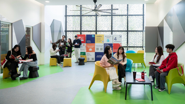 Khuôn viên học tập tại Trường Đại học Anh Quốc Việt Nam.