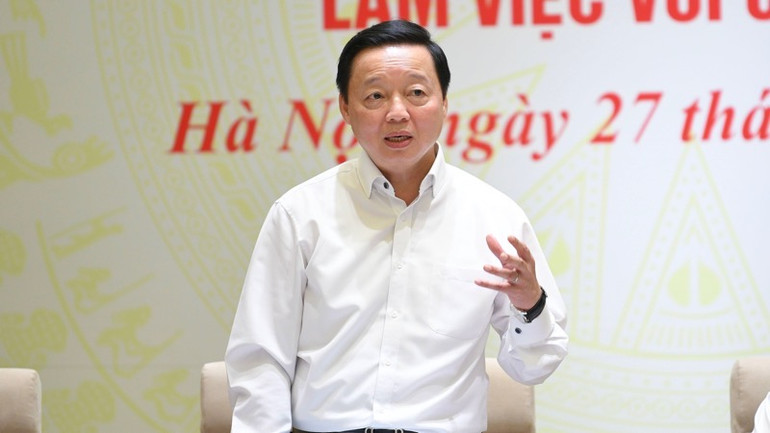 Phó Thủ tướng Chính phủ Trần Hồng Hà phát biểu tại buổi làm việc