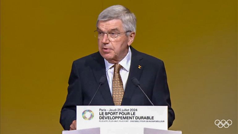 Chủ tịch IOC Thomas Bach nhấn mạnh tầm quan trọng của thể thao trong việc thúc đẩy một thế giới tốt đẹp hơn. Chủ tịch IOC Thomas Bach nhấn mạnh tầm quan trọng của thể thao trong việc thúc đẩy một thế giới tốt đẹp hơn.