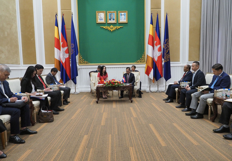 Đoàn làm việc tại Bộ Nội vụ Campuchia. (Ảnh: Nguyễn Hiệp) Đoàn làm việc tại Bộ Nội vụ Campuchia. (Ảnh: Nguyễn Hiệp)