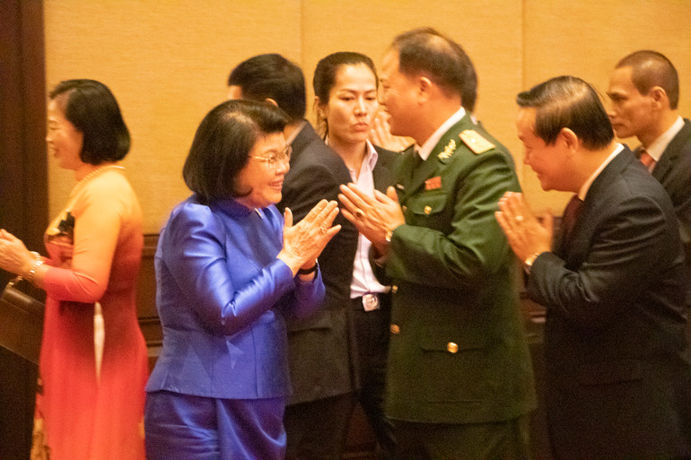 Chủ tịch Quốc hội Campuchia Lok Chumteav Khuon Sudary tham dự sự kiện. (Ảnh: Nguyễn Hiệp) Chủ tịch Quốc hội Campuchia Lok Chumteav Khuon Sudary tham dự sự kiện. (Ảnh: Nguyễn Hiệp)