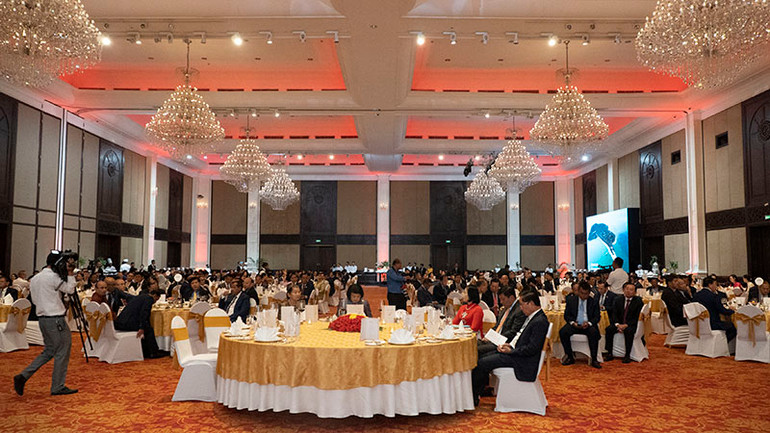 Lễ kỷ niệm 79 năm Quốc khánh Việt Nam diễn ra tại Phnom Penh với sự tham dự của hơn 400 khách mời. (Ảnh: NGUYỄN HIỆP)