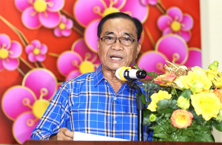 Ông Trần Văn Năm, Chủ tịch Hội Khmer-Việt Nam tỉnh Preah Sihanouk tin tưởng, năm mới sẽ mang đến nhiều điều tốt đẹp cho Tổ quốc và đồng bào (Ảnh: Nguyễn Hiệp)