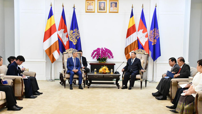 Phó Chủ tịch Đảng Nhân dân Campuchia Samdech Say Chhum đặc biệt đánh giá cao sự lãnh đạo của Tổng Bí thư Tô Lâm trong công cuộc tinh gọn, cải cách bộ máy của hệ thống chính trị. (Ảnh: Cambodian People's Party)