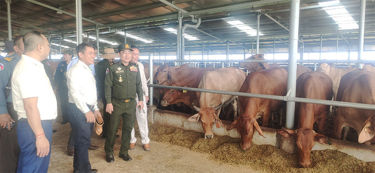 Tổng Giám đốc Thaco Agri Trần Bảo Sơn giới thiệu dự án nuôi bò bán chăn thả. (Ảnh: NGUYỄN HIỆP) Tổng Giám đốc Thaco Agri Trần Bảo Sơn giới thiệu dự án nuôi bò bán chăn thả. (Ảnh: NGUYỄN HIỆP)