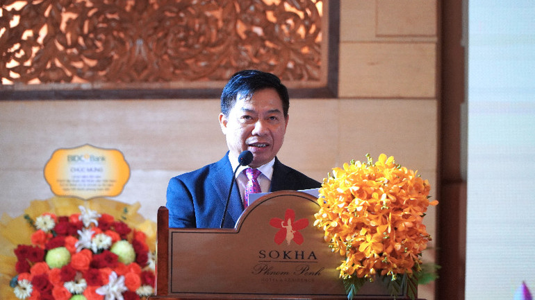 Đại sứ Nguyễn Huy Tăng phát biểu tại sự kiện. (Ảnh: Nguyễn Hiệp)