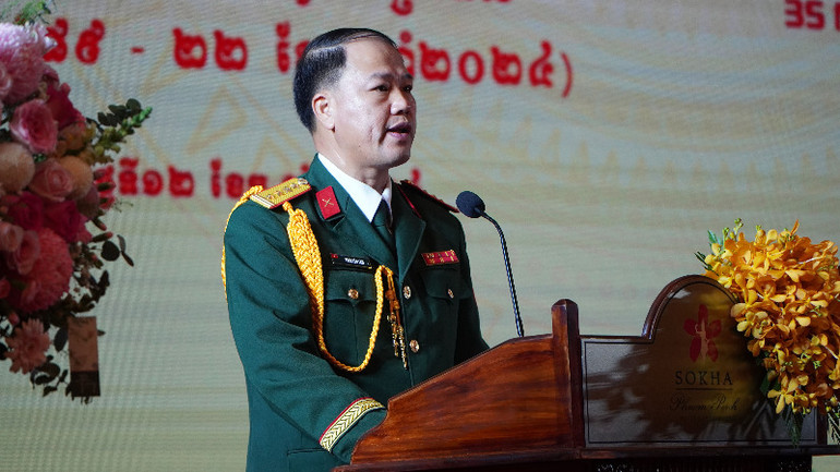 Đại tá Trần Văn Tâm, Tùy viên Quốc phòng Việt Nam tại Campuchia. (Ảnh: Nguyễn Hiệp)
