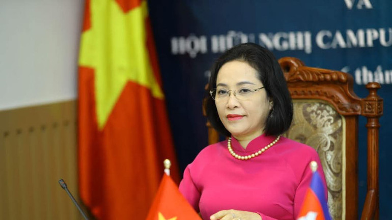 Đồng chí Nguyễn Thị Thanh, Ủy viên Trung ương Đảng, Phó Chủ tịch Quốc hội, Chủ tịch Hội Hữu nghị Việt Nam-Campuchia (Ảnh: Huy Vũ)