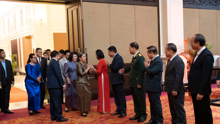 Lãnh đạo cấp cao Campuchia tới dự Lễ kỷ niệm 79 năm Quốc khánh Việt Nam (Ảnh: NGUYỄN HIỆP)