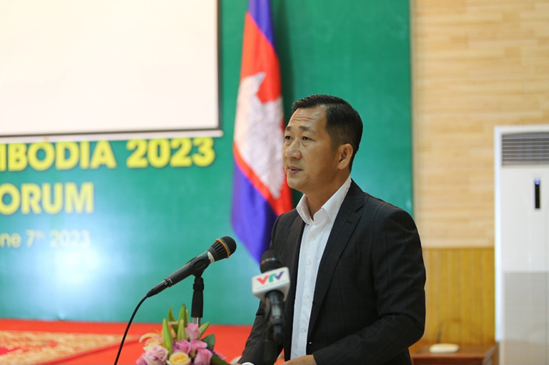 Tổng cục trưởng Tổng cục Dịch vụ hỗ trợ thương mại, Bộ Thương mại Campuchia Ho Siv Yong (Ảnh: SƠN XINH)