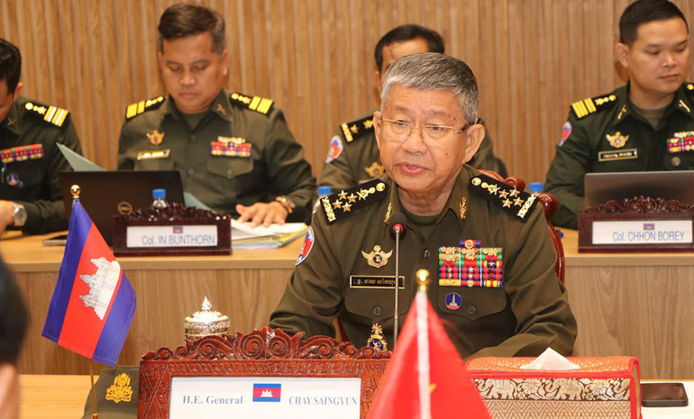 Đại tướng Chay Saing Yun, Quốc vụ khanh Thường trực Bộ Quốc phòng Campuchia. (Ảnh: NGUYỄN HIỆP)