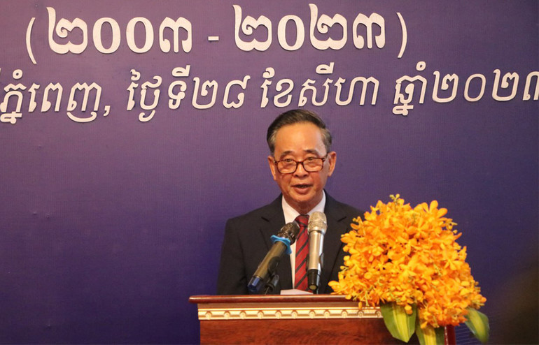 Chủ tịch Hội Khmer-Việt Nam tại Campuchia Châu Văn Chi. (Ảnh: Nguyễn Hiệp)