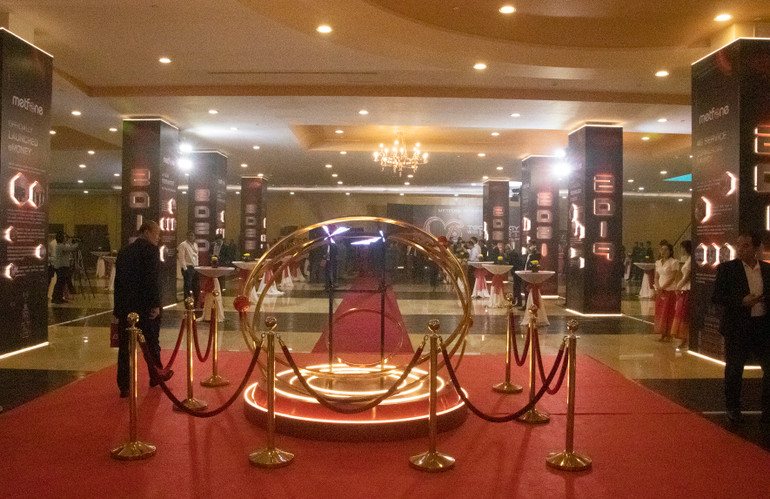 Một góc trưng bày thành tựu của Metfone tại lễ kỷ niệm. Ảnh: Nguyễn Hiệp