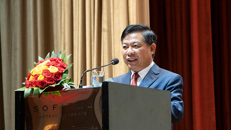 Đại sứ Nguyễn Huy Tăng phát biểu khai mạc sự kiện (Ảnh: NGUYỄN HIỆP)