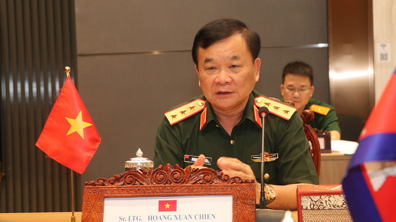 Thượng tướng Hoàng Xuân Chiến tại Hội nghị. (Ảnh: NGUYỄN HIỆP)