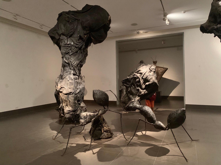 Tác phẩm điêu khắc kiến tại triển lãm: Sự kết nối giữa các kiến thợ với nhau. Tác phẩm điêu khắc kiến tại triển lãm: Sự kết nối giữa các kiến thợ với nhau.