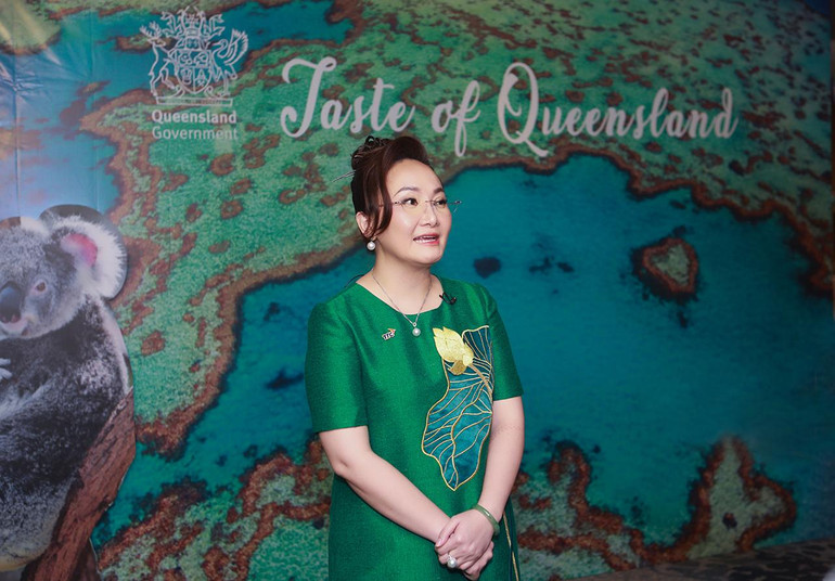 Bà Đặng Huỳnh Ức My, Phó Chủ tịch Hội đồng quản trị SBT chia sẻ tại sự kiện.