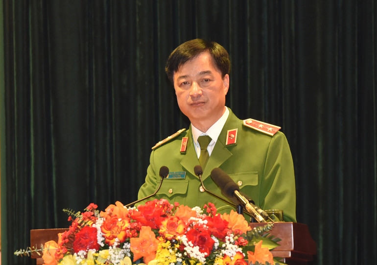 Thứ trưởng Công an Nguyễn Duy Ngọc phát biểu.