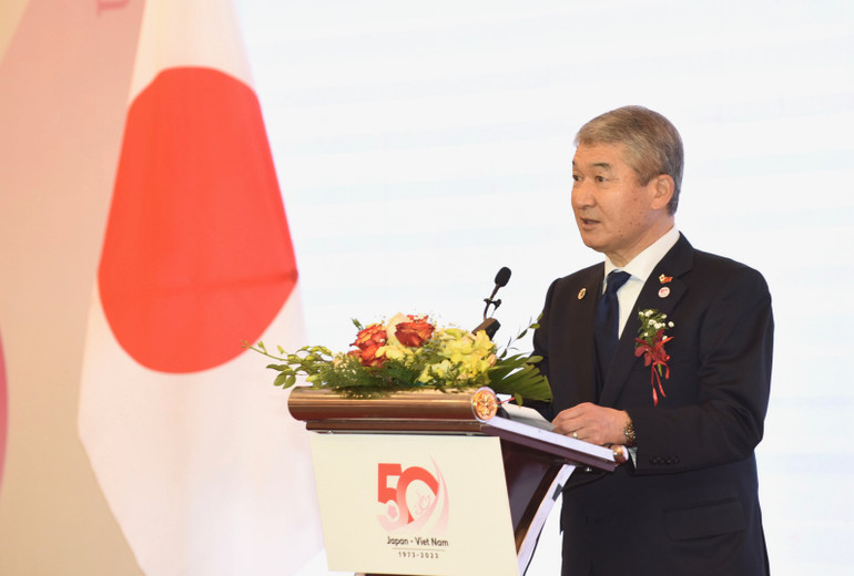 Ông Ichikawa Hideo, Cố vấn Tập đoàn Resonac Holdings đồng Chủ tịch Ủy ban Kinh tế Nhật Việt phát biểu.