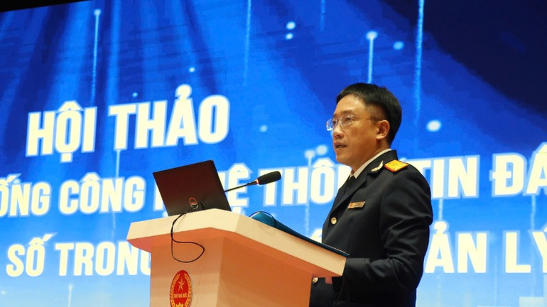 Phó Cục trưởng Cục Thuế Mai Sơn phát biểu tại Hội thảo (Ảnh: BTC).