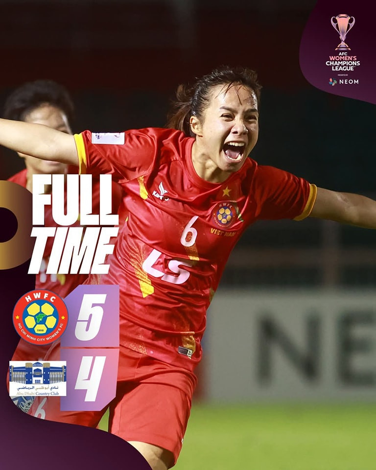 AFC bất ngờ với chiến thắng của CLB Thành phố Hồ Chí Minh (Ảnh: AFC)