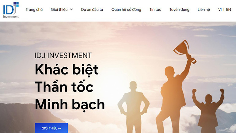 Website Công ty cổ phần Đầu tư IDJ Việt Nam (IDJ).