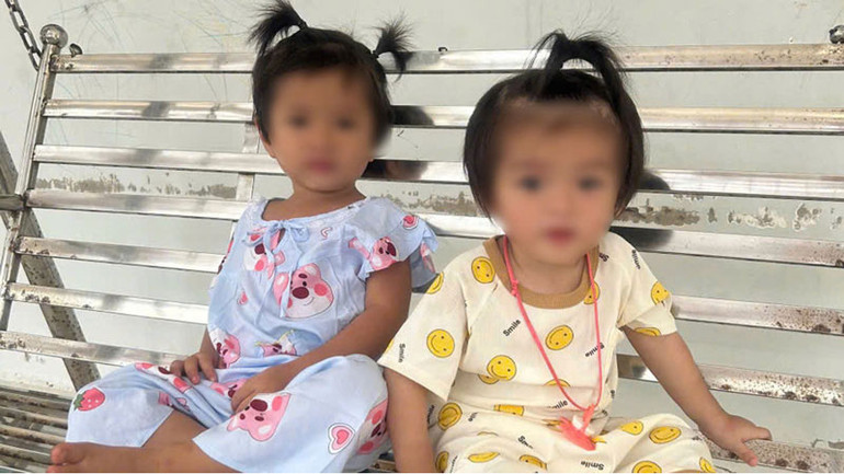 2 bé được chăm sóc tại Trung tâm Công tác xã hội tỉnh Tiền Giang.