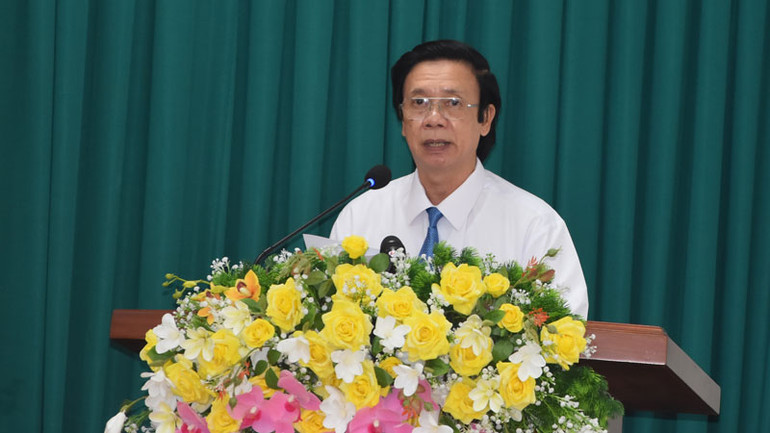 Đồng chí Nguyễn Văn Danh phát biểu tại hội nghị.