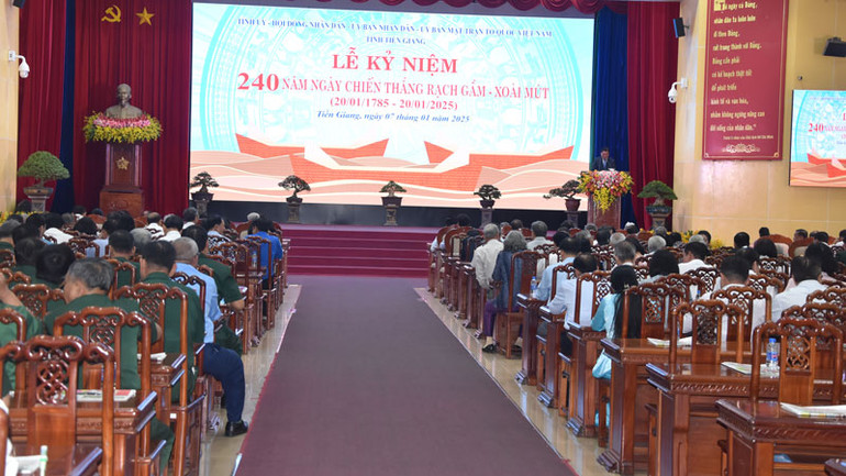 Tiền Giang long trọng tổ chức Lễ kỷ niệm 240 năm ngày Chiến thắng Rạch Gầm-Xoài Mút. Tiền Giang long trọng tổ chức Lễ kỷ niệm 240 năm ngày Chiến thắng Rạch Gầm-Xoài Mút.